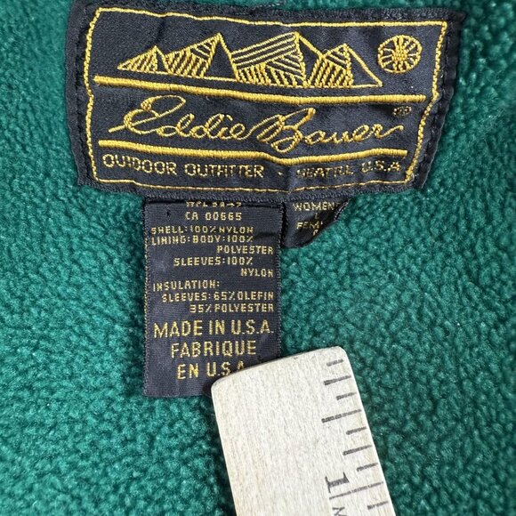 Vintage Eddie Bauer Jacket Womens Large White Windfoil Made USA Fleece Lined 90s - Picture 11 of 16